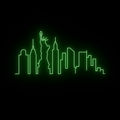 Letrero de neón del horizonte de Nueva York
