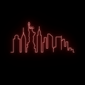 Letrero de neón del horizonte de Nueva York