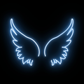 Letrero de neón LED con alas de ángel