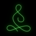 Letrero de neón de meditación y yoga
