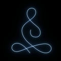 Letrero de neón de meditación y yoga