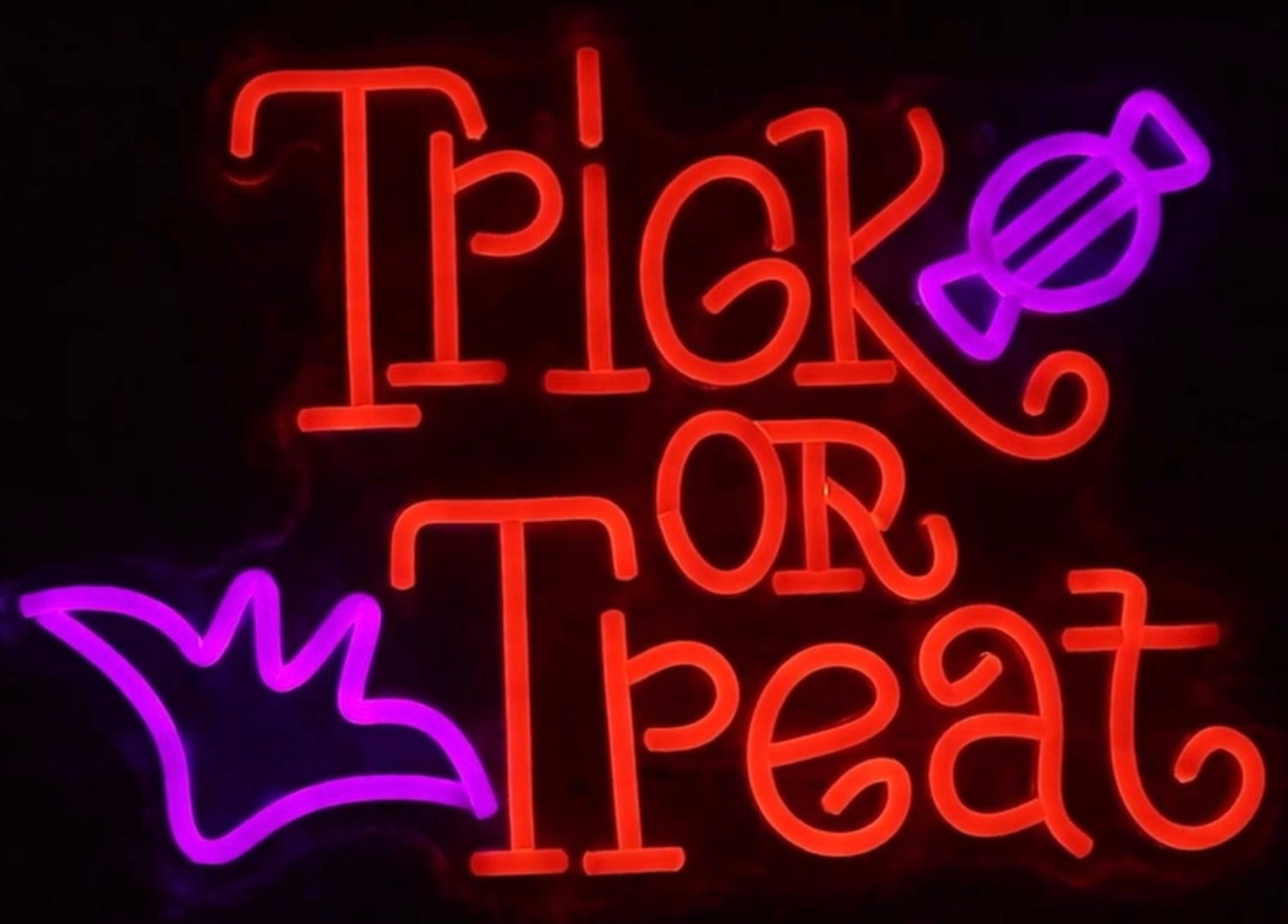 Trick or Treat Halloween Neon Sign - Indoor LED Light Decoration