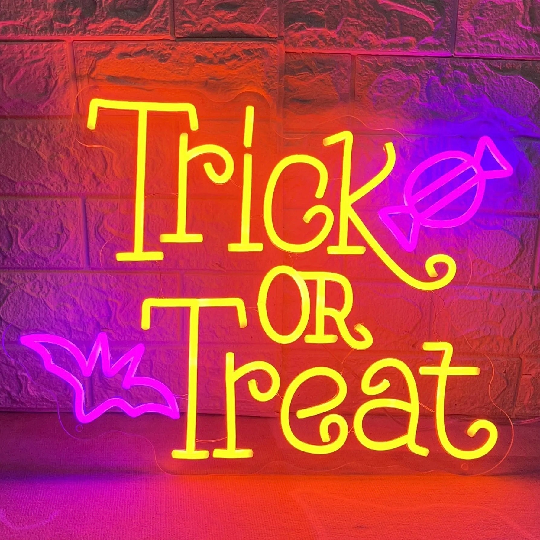 Trick or Treat Halloween Neon Sign - Indoor LED Light Decoration