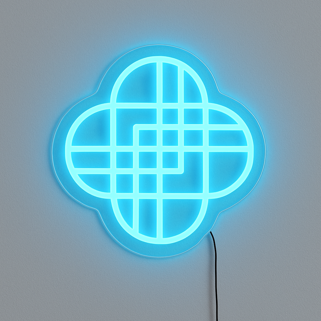 KPop Demon Hunters Huntrix Blue Logo Neon Sign