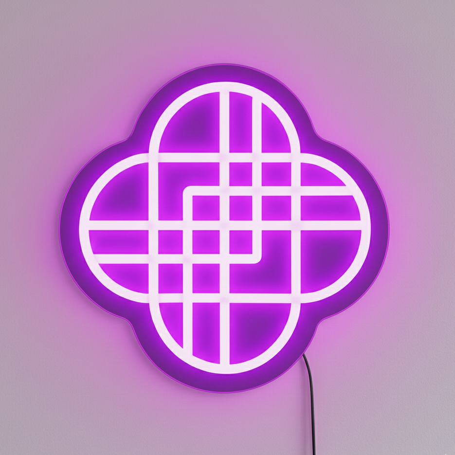 KPop Demon Hunters Huntrix Purple Logo Neon Sign