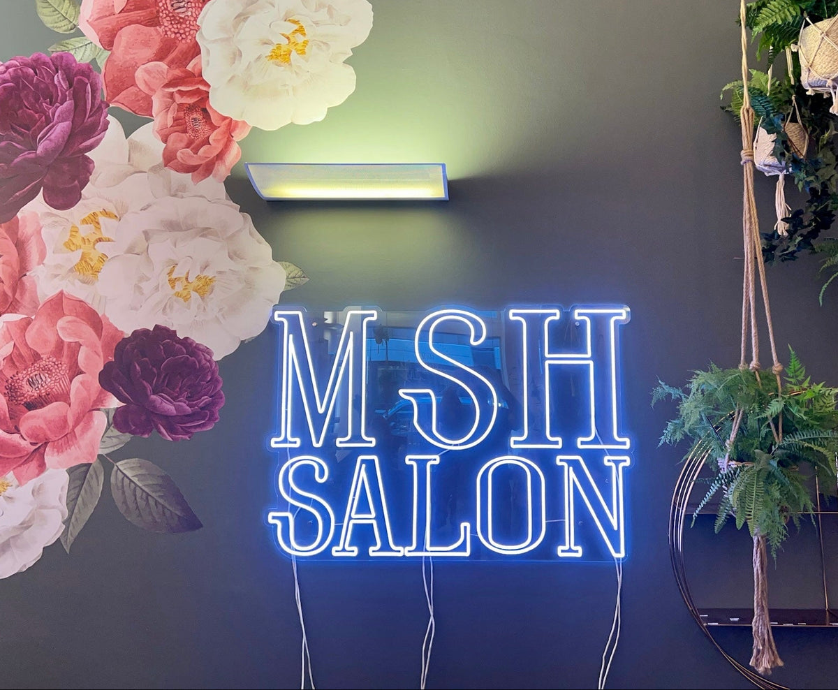 Neon sign for hair salon rgb