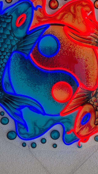 Yin & Yang Koi Sushi Restaurant Neon Sign