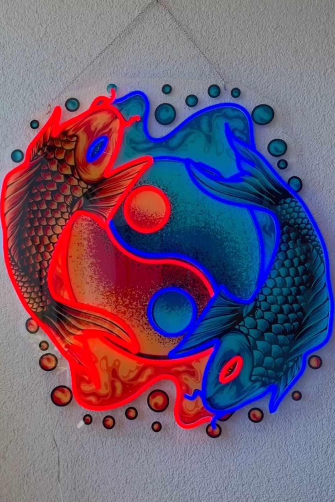 Yin & Yang Koi Sushi Restaurant Neon Sign