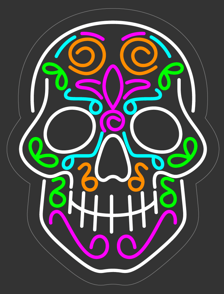 La Catrina Skull Neon Sign