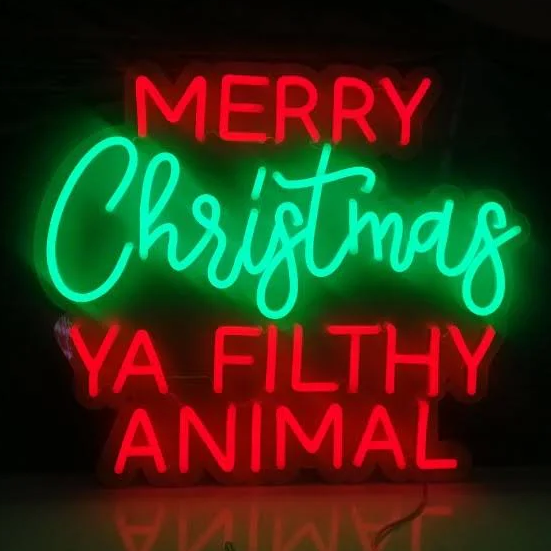 Merry Christmas Ya Filthy Animal Neon Sign